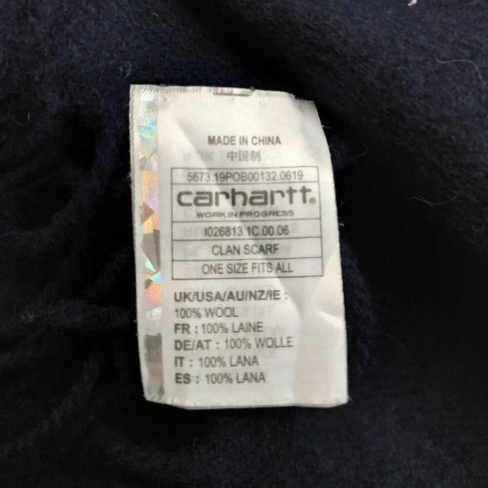 Carhartt Classic Vintage Black Wool Men's Scarf